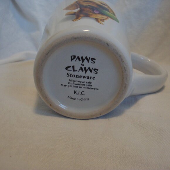 Paws & Claws Stone Ware Coffee Cup Mug Dachshund with Ball EUC - Picture 2 of 4